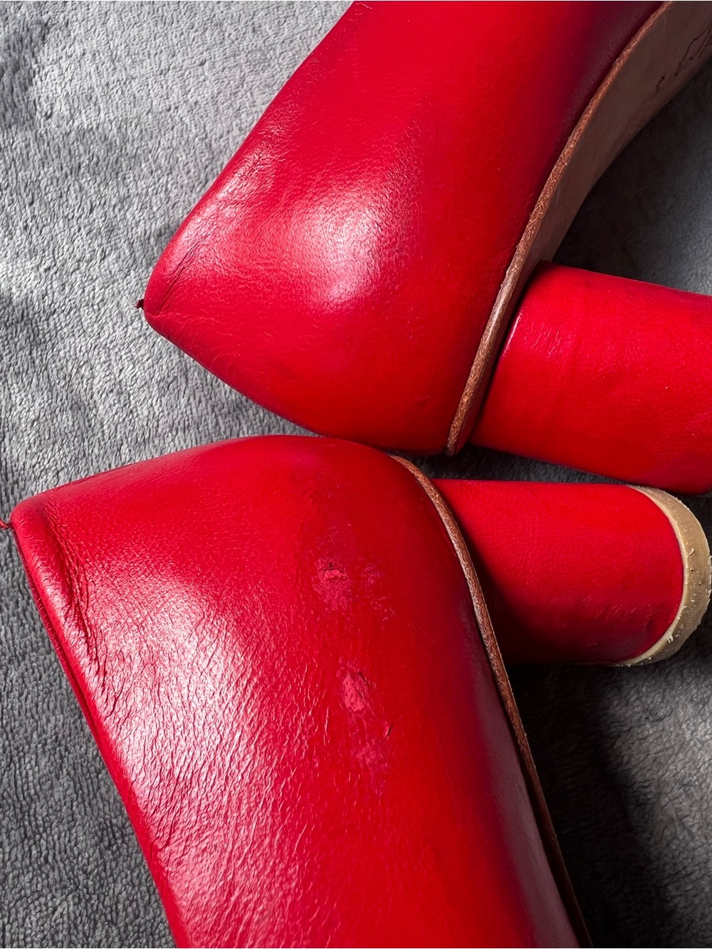 LOQ Shoes Sz 41 US 10.5 Camila Red Leather Pumps Heels Spain - Picture 5 of 17